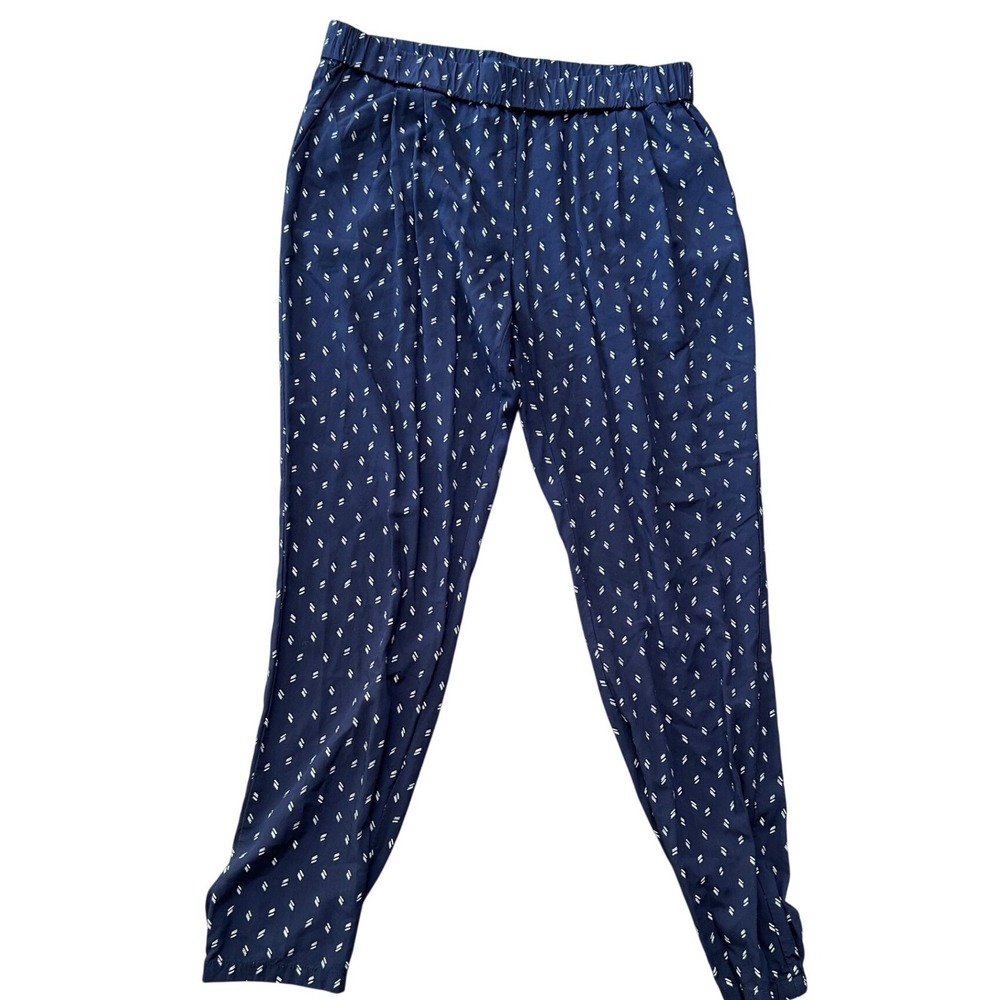 Gap Womens Navy Blue Geometric Dash Print Elastic Waist Jogger Pants Size Small